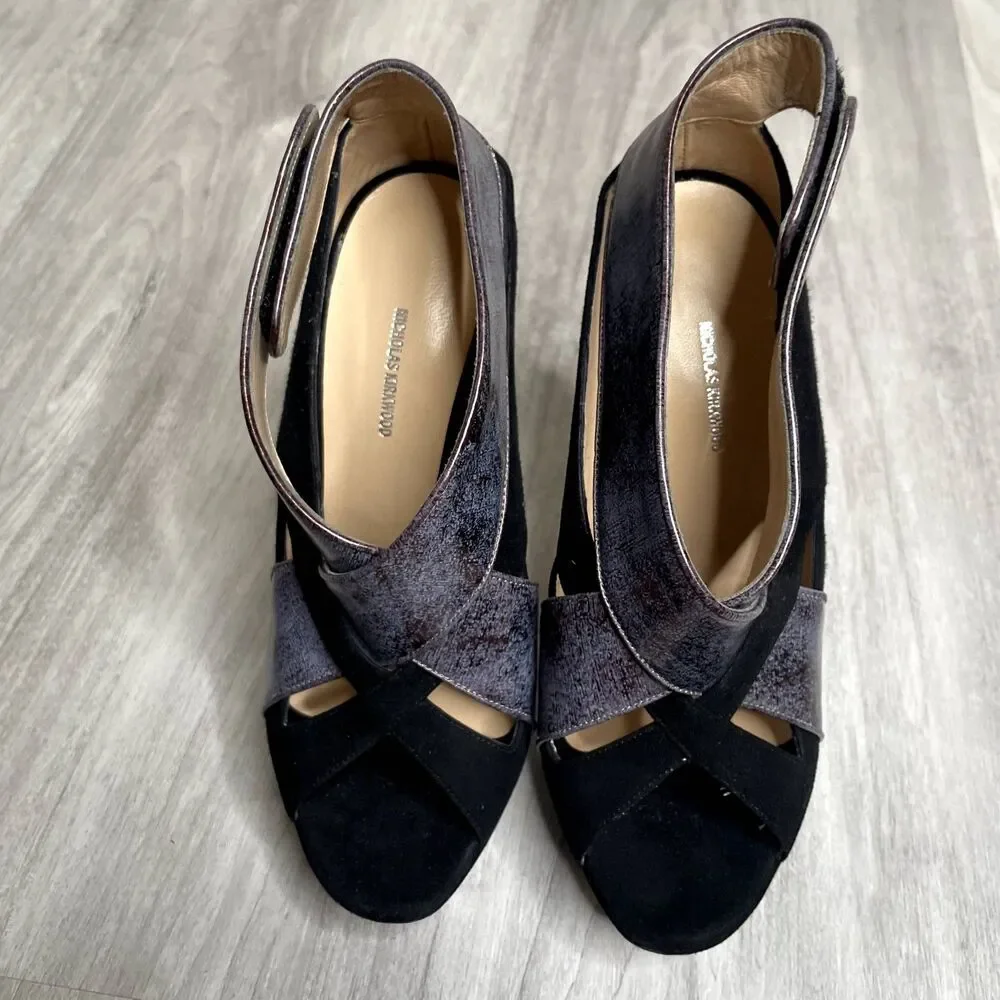 Nicholas Kirkwood Suede Strappy Heels